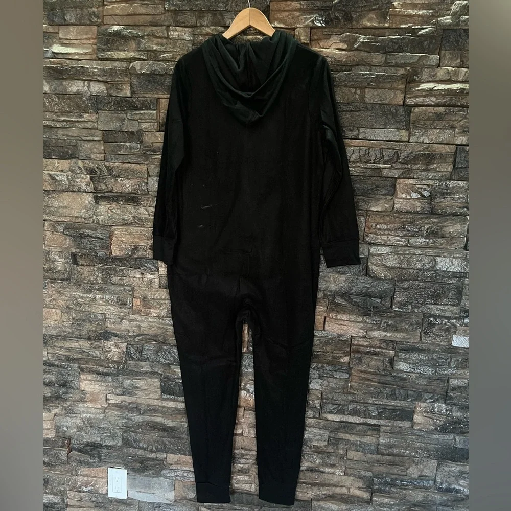 Hyde & Eek! Black Onesie with Neon Green Skeleton Design
